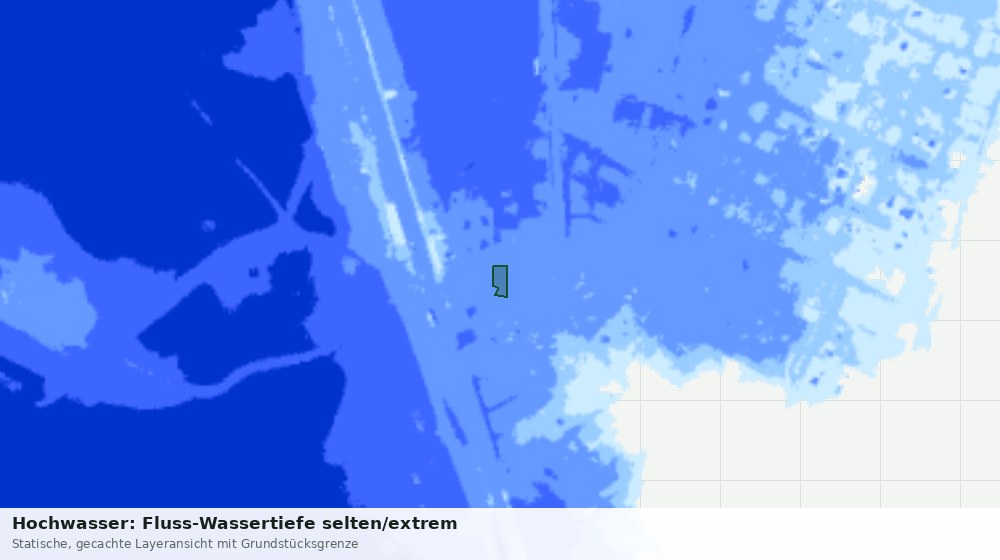 Statische Kartenansicht: Hochwasser: Fluss-Wassertiefe selten/extrem