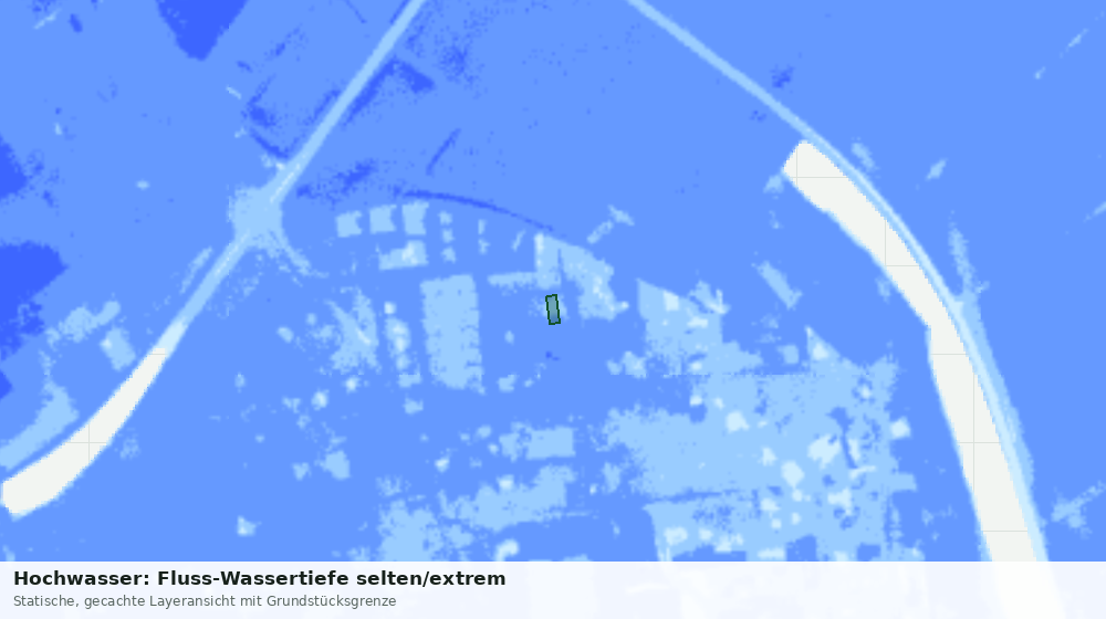 Statische Kartenansicht: Hochwasser: Fluss-Wassertiefe selten/extrem