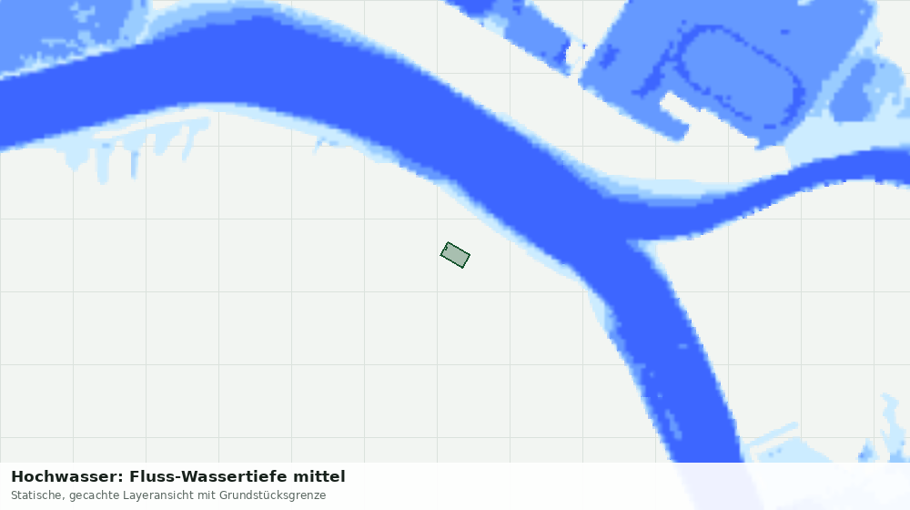 Statische Kartenansicht: Hochwasser: Fluss-Wassertiefe mittel