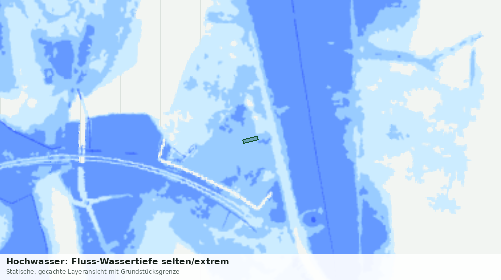 Statische Kartenansicht: Hochwasser: Fluss-Wassertiefe selten/extrem