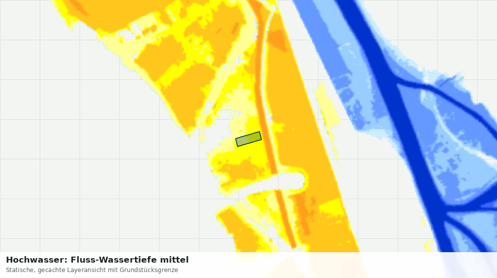 Statische Kartenansicht: Hochwasser: Fluss-Wassertiefe mittel