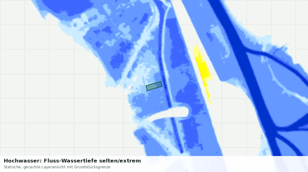 Statische Kartenansicht: Hochwasser: Fluss-Wassertiefe selten/extrem