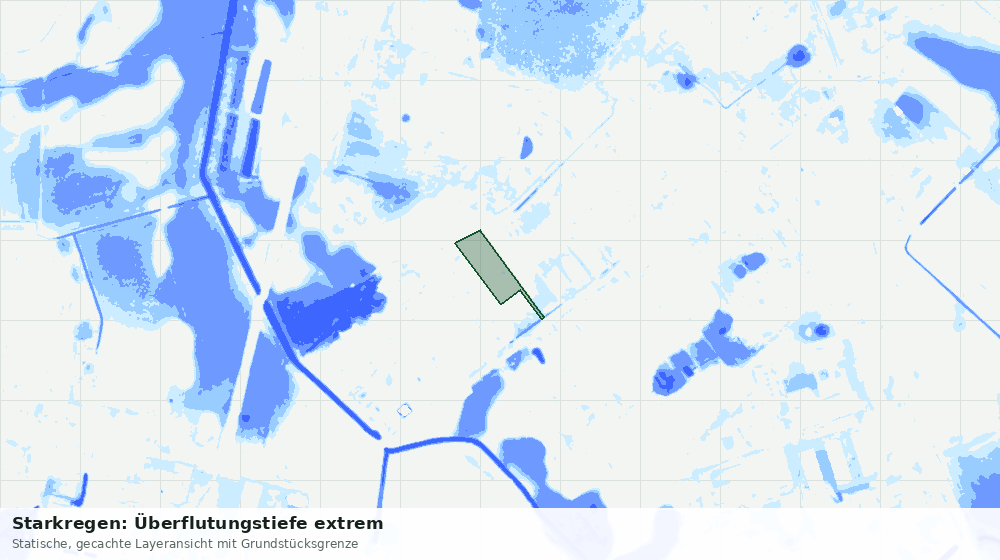 Statische Kartenansicht: Starkregen: Überflutungstiefe extrem