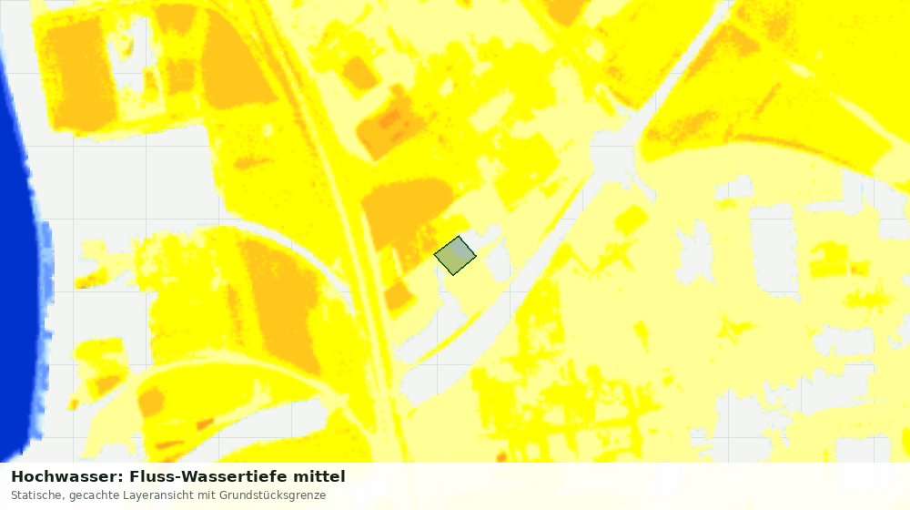 Statische Kartenansicht: Hochwasser: Fluss-Wassertiefe mittel