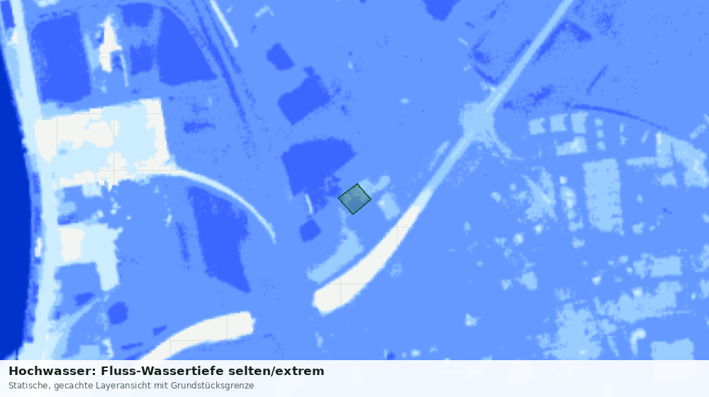 Statische Kartenansicht: Hochwasser: Fluss-Wassertiefe selten/extrem