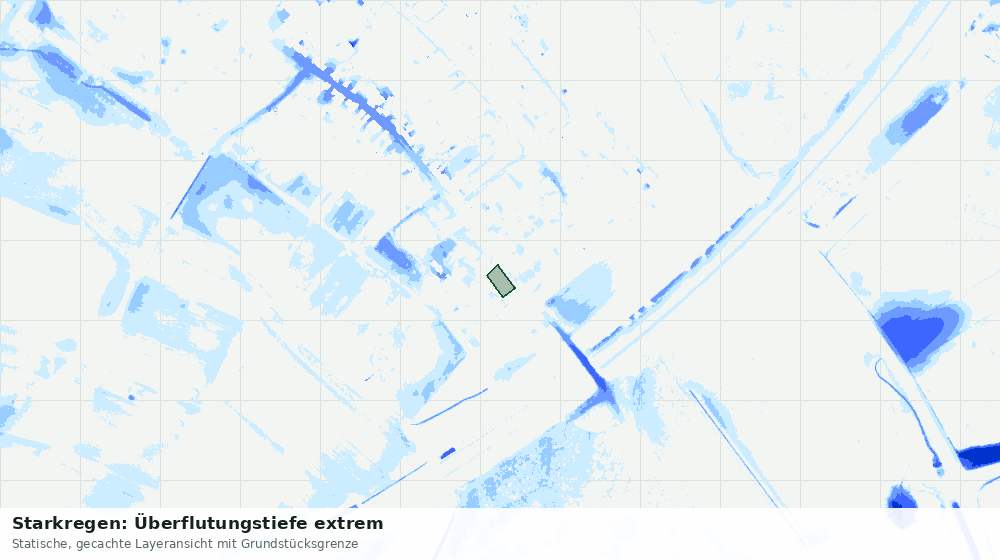 Statische Kartenansicht: Starkregen: Überflutungstiefe extrem