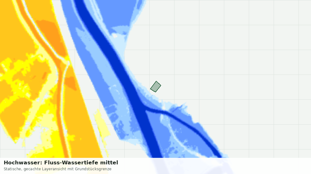 Statische Kartenansicht: Hochwasser: Fluss-Wassertiefe mittel