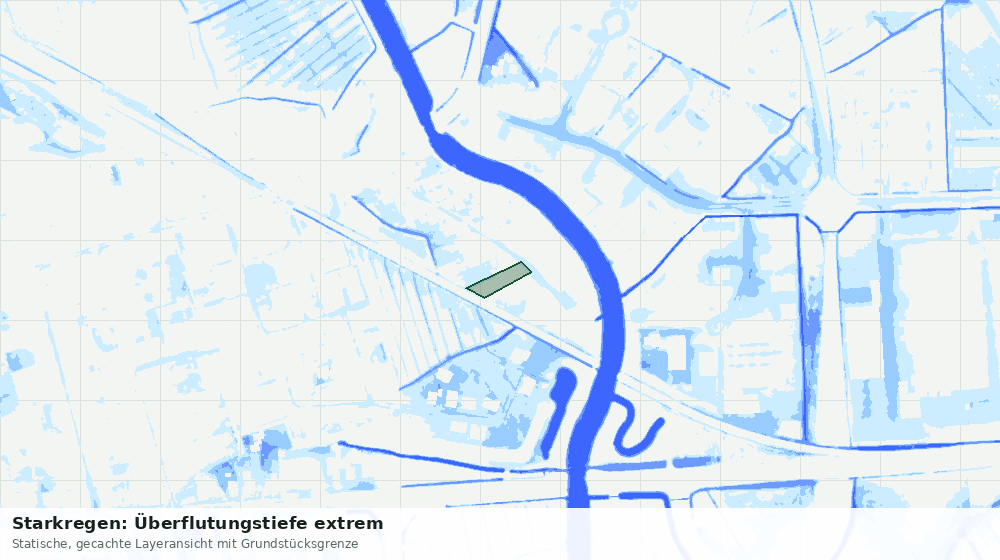 Statische Kartenansicht: Starkregen: Überflutungstiefe extrem