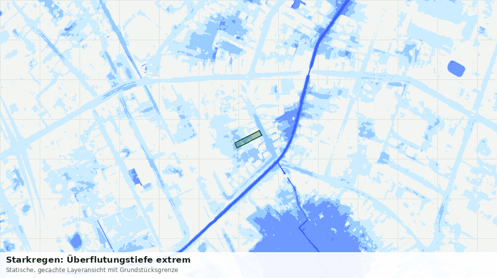 Statische Kartenansicht: Starkregen: Überflutungstiefe extrem