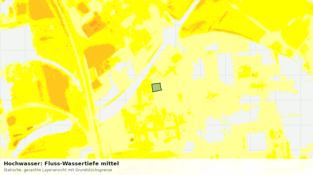 Statische Kartenansicht: Hochwasser: Fluss-Wassertiefe mittel