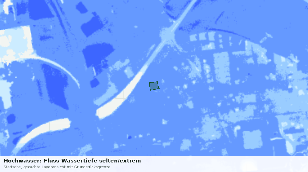 Statische Kartenansicht: Hochwasser: Fluss-Wassertiefe selten/extrem