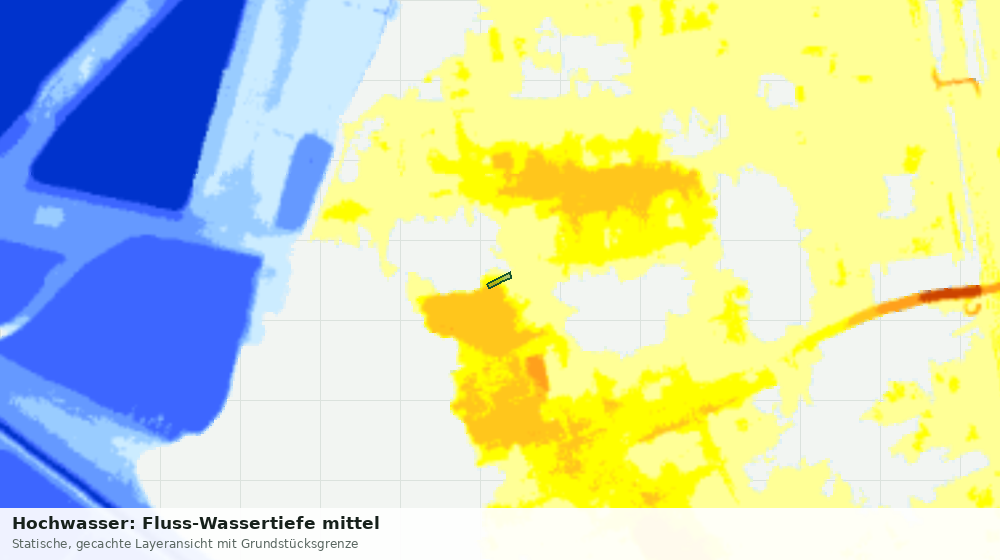 Statische Kartenansicht: Hochwasser: Fluss-Wassertiefe mittel