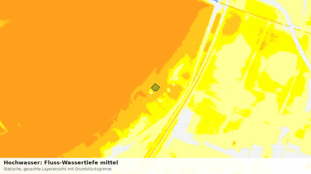 Statische Kartenansicht: Hochwasser: Fluss-Wassertiefe mittel