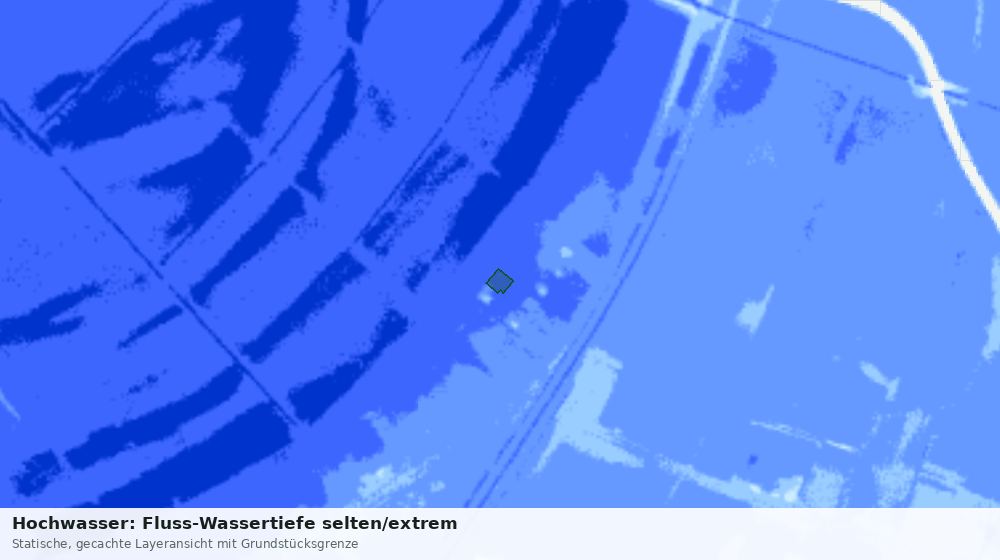 Statische Kartenansicht: Hochwasser: Fluss-Wassertiefe selten/extrem