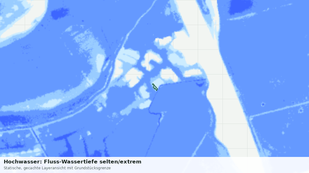 Statische Kartenansicht: Hochwasser: Fluss-Wassertiefe selten/extrem