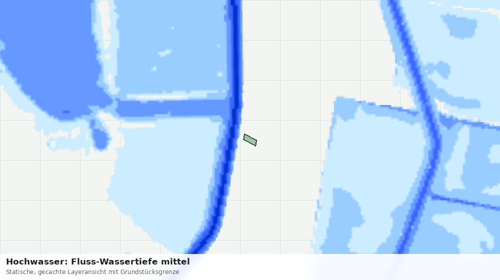 Statische Kartenansicht: Hochwasser: Fluss-Wassertiefe mittel