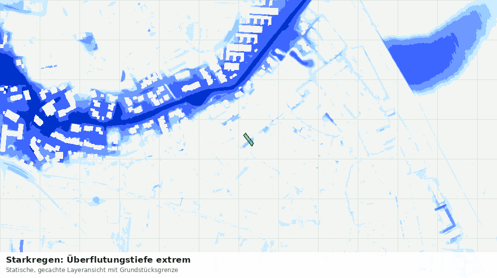 Statische Kartenansicht: Starkregen: Überflutungstiefe extrem