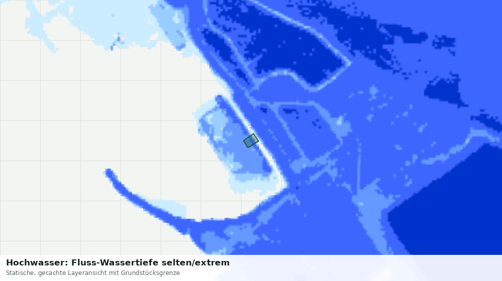 Statische Kartenansicht: Hochwasser: Fluss-Wassertiefe selten/extrem