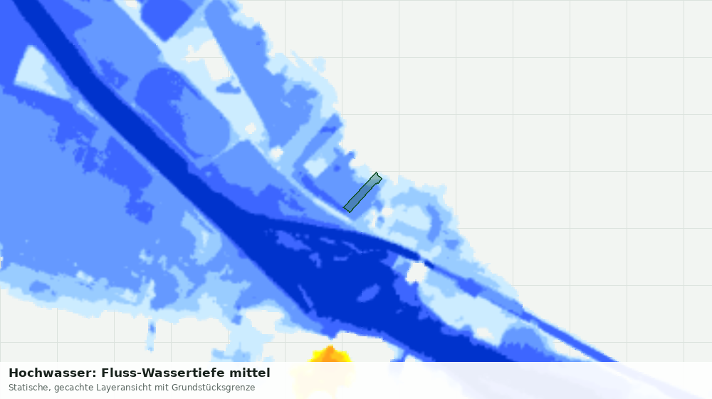 Statische Kartenansicht: Hochwasser: Fluss-Wassertiefe mittel