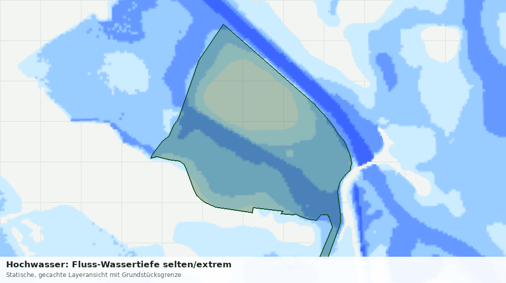 Statische Kartenansicht: Hochwasser: Fluss-Wassertiefe selten/extrem