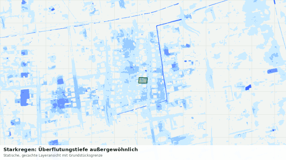 Statische Kartenansicht: Starkregen: Überflutungstiefe außergewöhnlich