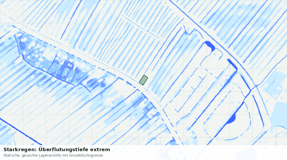 Statische Kartenansicht: Starkregen: Überflutungstiefe extrem