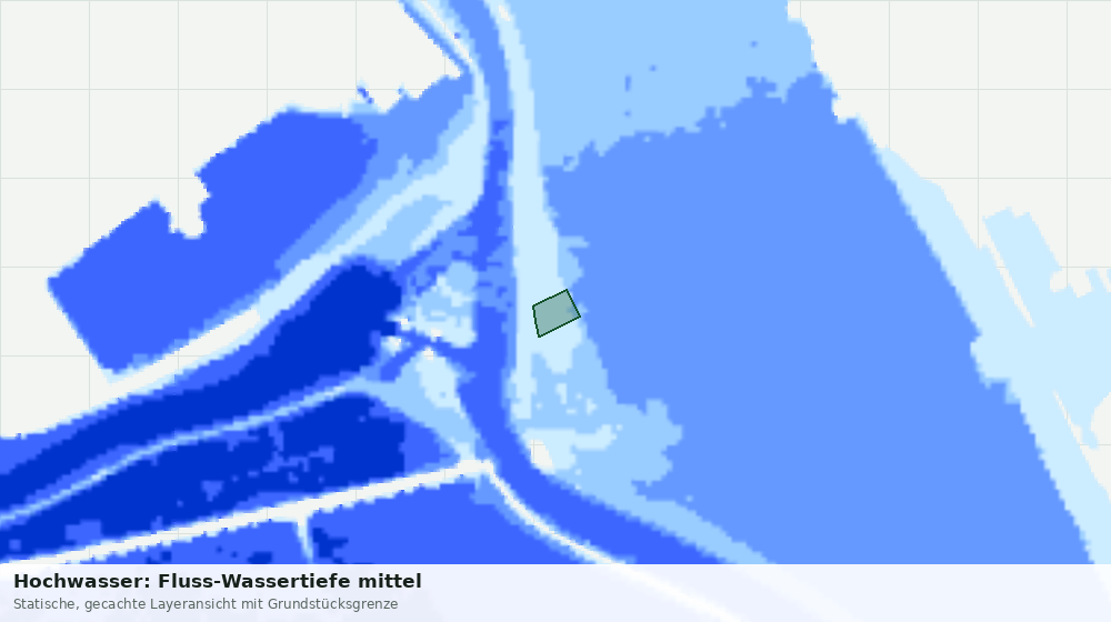 Statische Kartenansicht: Hochwasser: Fluss-Wassertiefe mittel