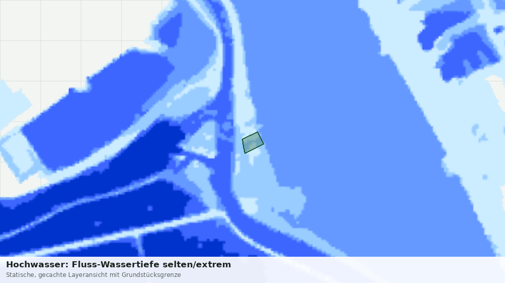 Statische Kartenansicht: Hochwasser: Fluss-Wassertiefe selten/extrem