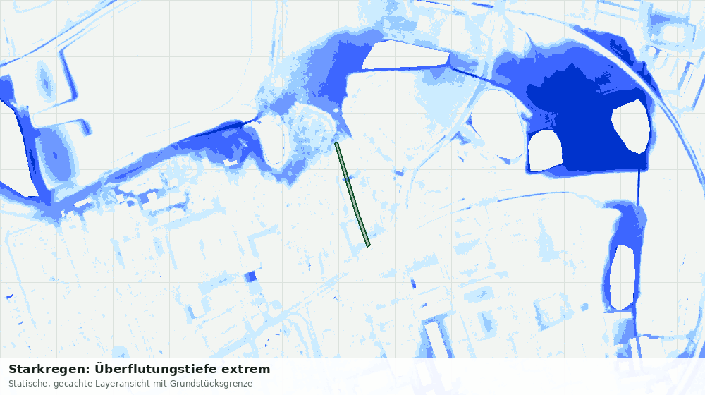 Statische Kartenansicht: Starkregen: Überflutungstiefe extrem