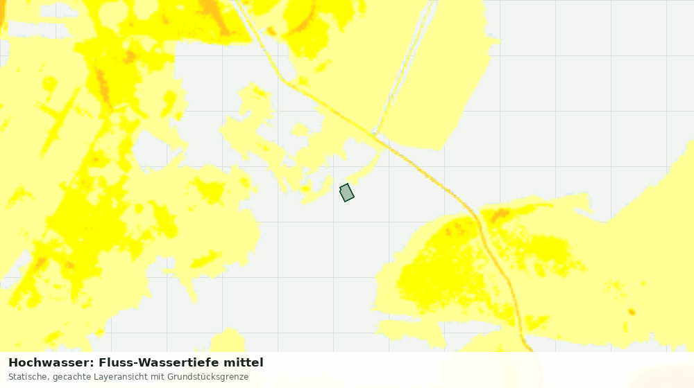 Statische Kartenansicht: Hochwasser: Fluss-Wassertiefe mittel