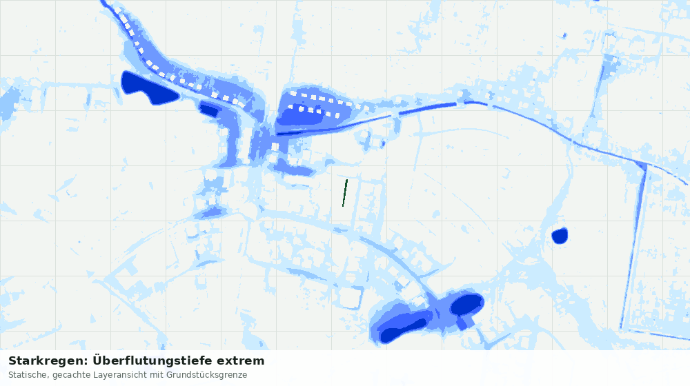 Statische Kartenansicht: Starkregen: Überflutungstiefe extrem