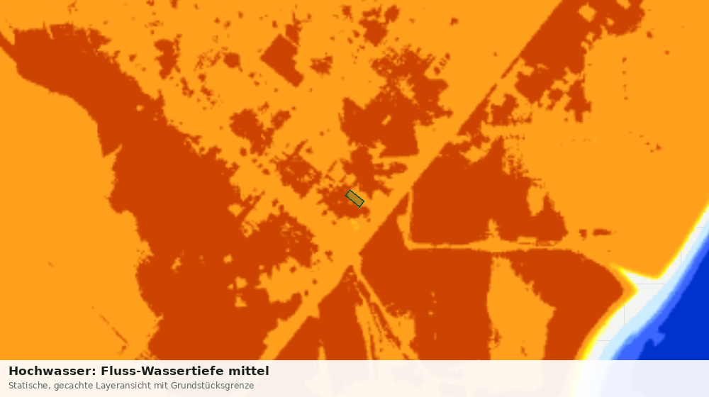 Statische Kartenansicht: Hochwasser: Fluss-Wassertiefe mittel