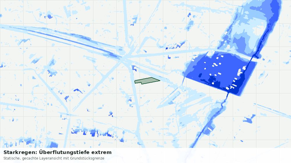 Statische Kartenansicht: Starkregen: Überflutungstiefe extrem
