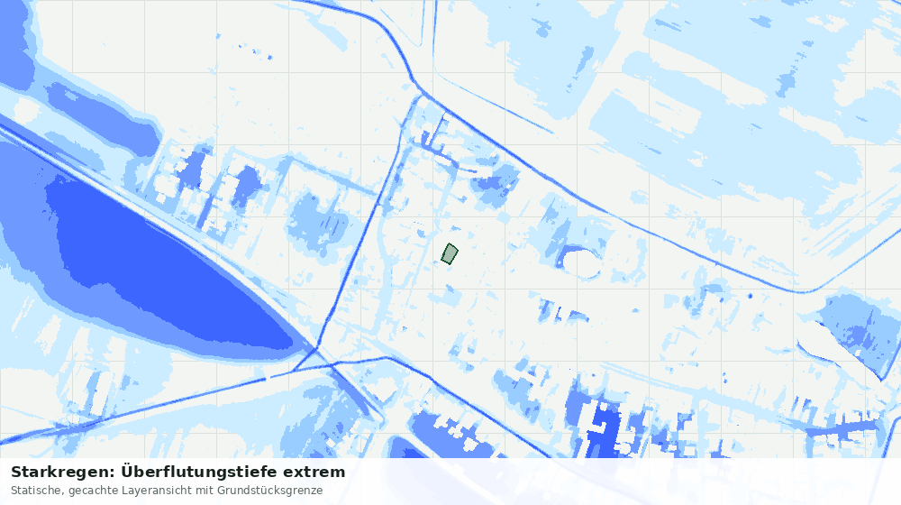 Statische Kartenansicht: Starkregen: Überflutungstiefe extrem