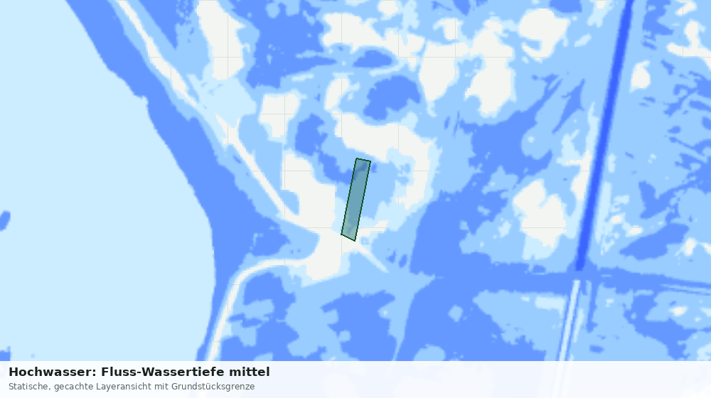 Statische Kartenansicht: Hochwasser: Fluss-Wassertiefe mittel