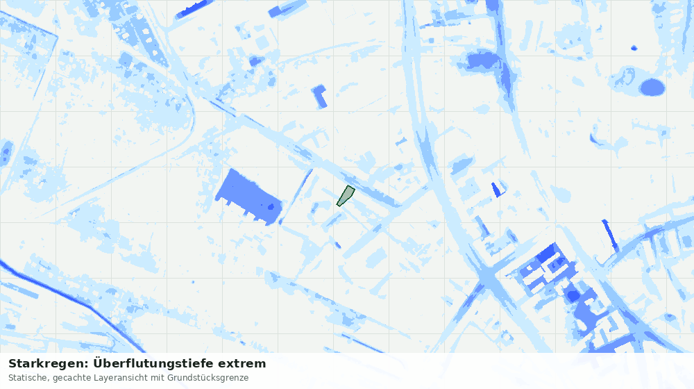 Statische Kartenansicht: Starkregen: Überflutungstiefe extrem