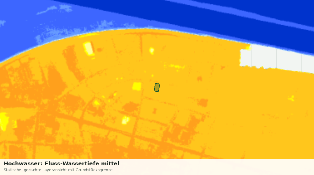 Statische Kartenansicht: Hochwasser: Fluss-Wassertiefe mittel