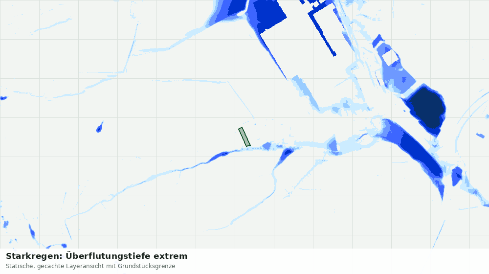 Statische Kartenansicht: Starkregen: Überflutungstiefe extrem