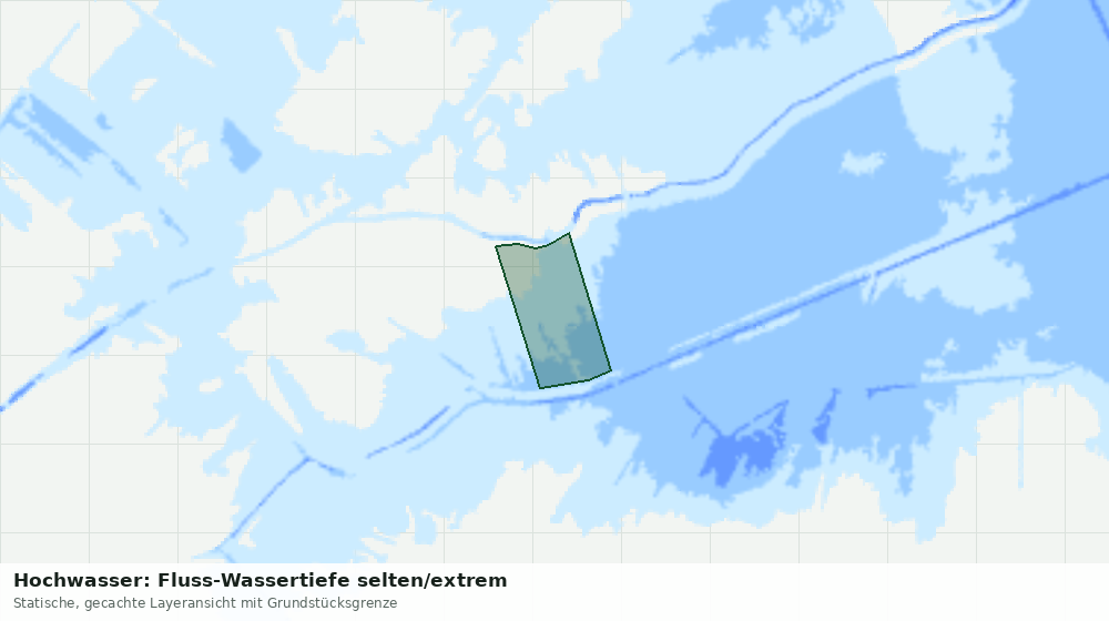 Statische Kartenansicht: Hochwasser: Fluss-Wassertiefe selten/extrem
