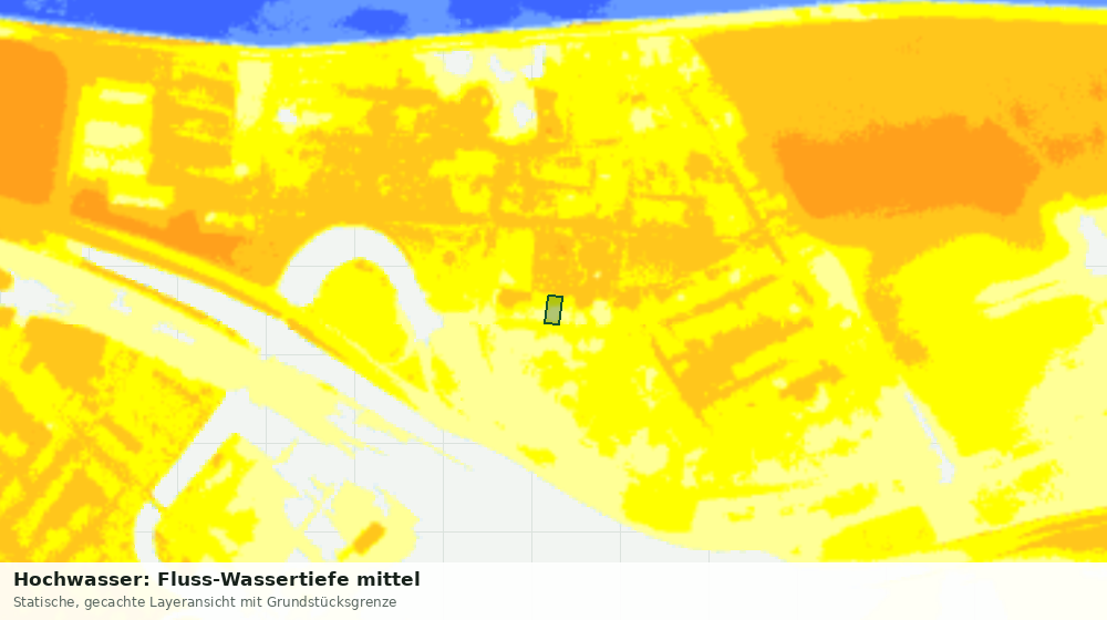 Statische Kartenansicht: Hochwasser: Fluss-Wassertiefe mittel