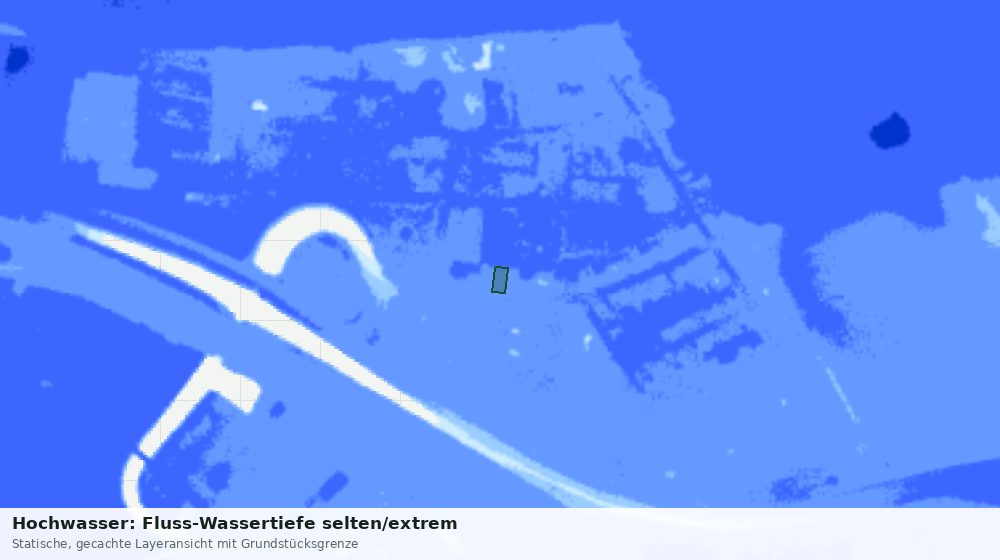 Statische Kartenansicht: Hochwasser: Fluss-Wassertiefe selten/extrem