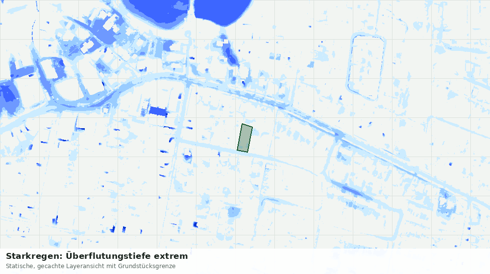 Statische Kartenansicht: Starkregen: Überflutungstiefe extrem