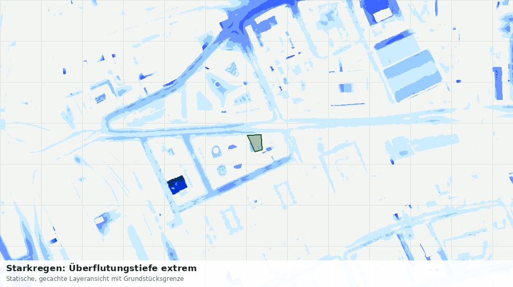 Statische Kartenansicht: Starkregen: Überflutungstiefe extrem