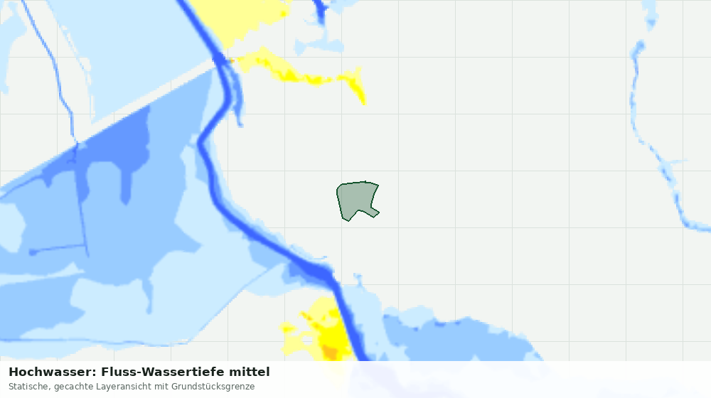 Statische Kartenansicht: Hochwasser: Fluss-Wassertiefe mittel