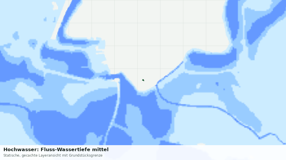 Statische Kartenansicht: Hochwasser: Fluss-Wassertiefe mittel