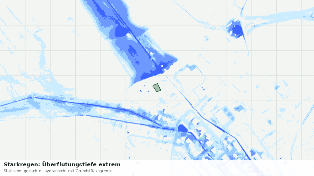 Statische Kartenansicht: Starkregen: Überflutungstiefe extrem