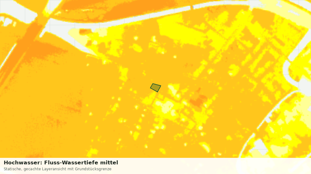 Statische Kartenansicht: Hochwasser: Fluss-Wassertiefe mittel