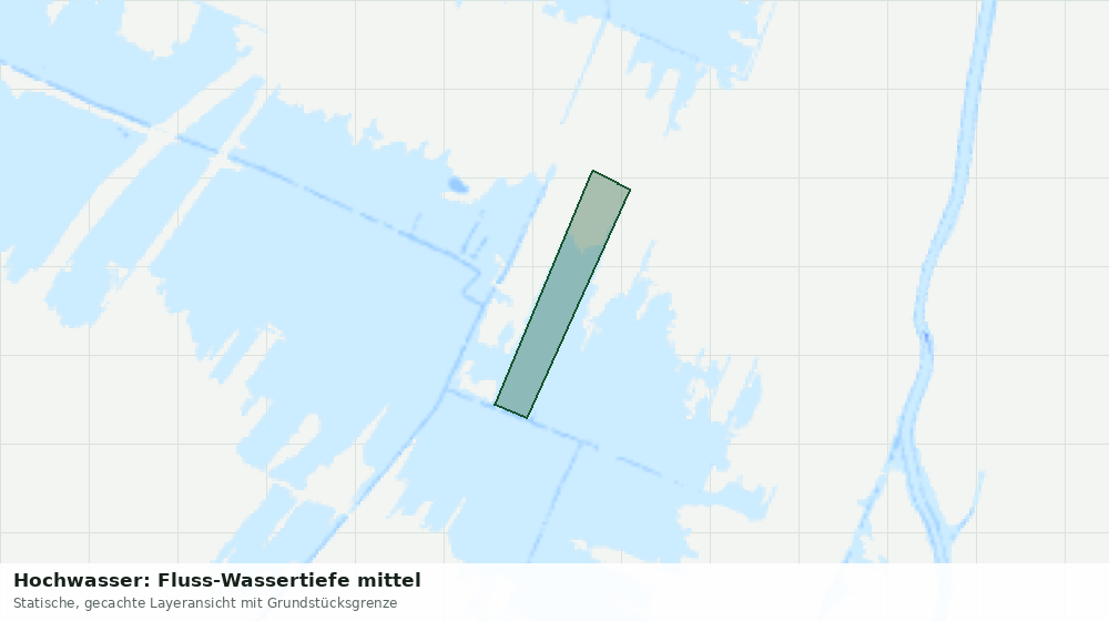 Statische Kartenansicht: Hochwasser: Fluss-Wassertiefe mittel