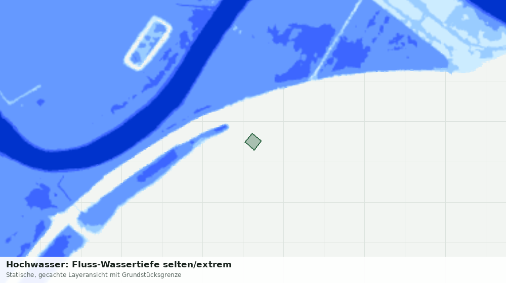 Statische Kartenansicht: Hochwasser: Fluss-Wassertiefe selten/extrem