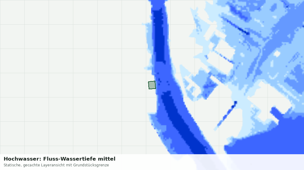 Statische Kartenansicht: Hochwasser: Fluss-Wassertiefe mittel